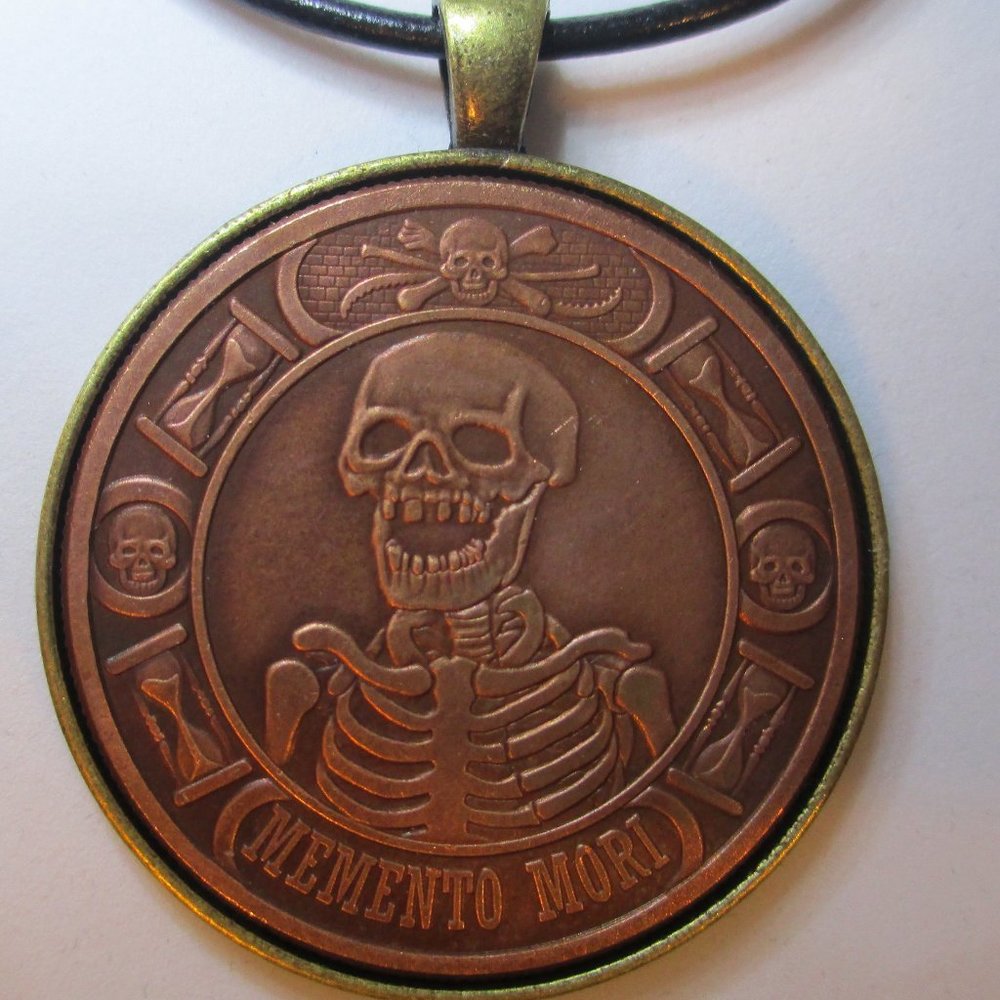 Memento Mori The Last Laugh  24+ Inch Leather Necklace